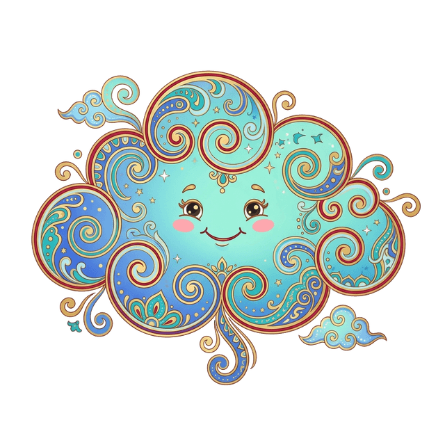Traditional 2D Cartoon Cloud 4